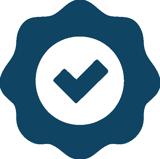 quality badge checkmark icon blue